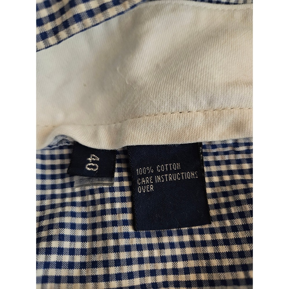 Polo Golf Ralph Lauren Shorts Mens Size 40 Blue Gingham Pleated Cotton Preppy - Picture 9 of 9